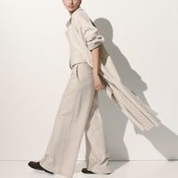 Wide-Leg Linen-Blend Pants