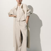 Wide-Leg Linen-Blend Pants