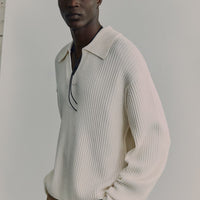 Rib-knit polo jumper (Copy)