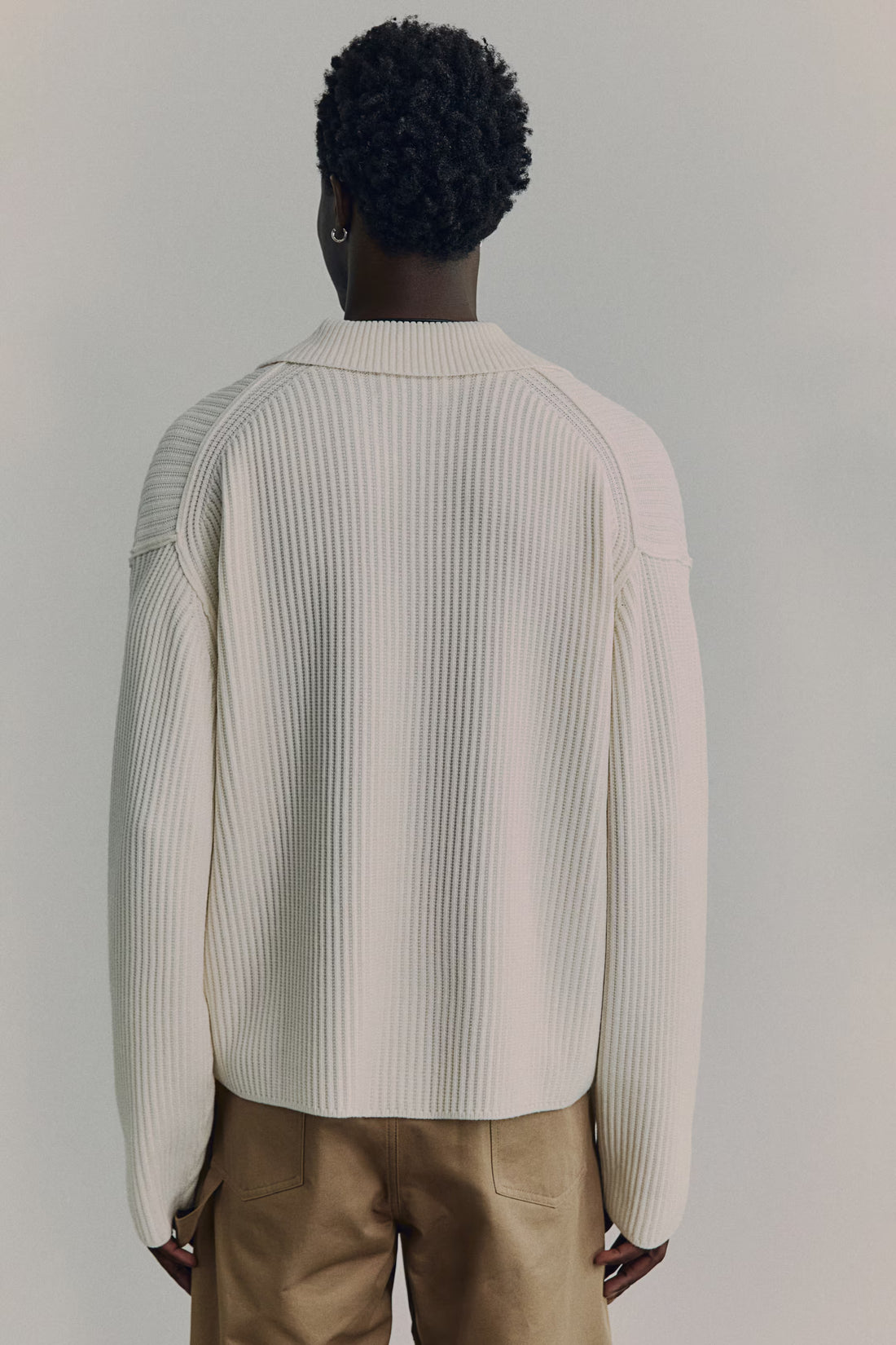 Rib-knit polo jumper (Copy)
